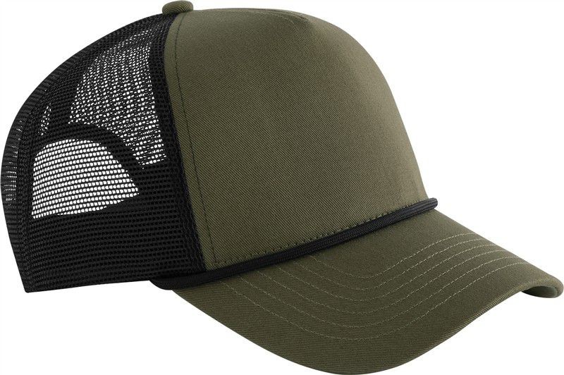 Czapka trucker 5-panelowa ze sznurkiem CB633 - Military Green / Black