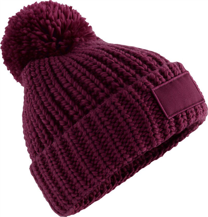 Czapka dzianinowa z naszywką Toasty CB329 - Burgundy