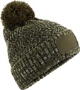 Czapka z pomponem i naszywką Ramble CB331 - Moss Green Twist