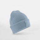 Dziecięca czapka z szerokim wywinięciem i naszywką CB336B - Dusty Blue