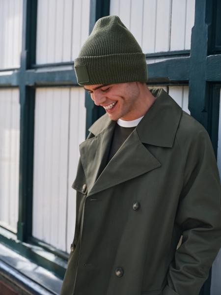 Czapka z szerokim wywinięciem i naszywką CB336R - Olive Green