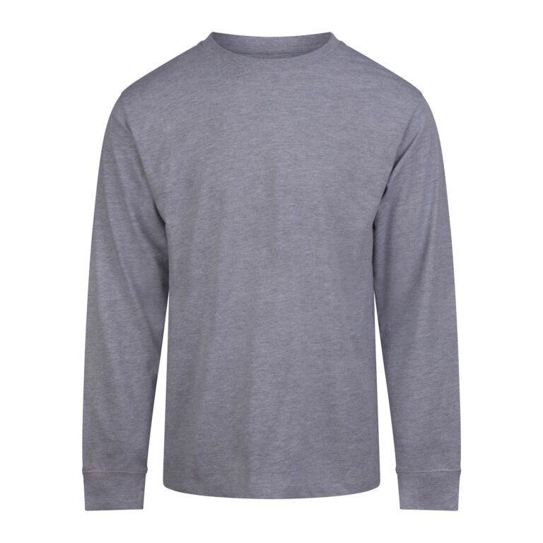 Koszulka Klasyczna Bawełniana Długi Rękaw AWT012 - Heather Grey