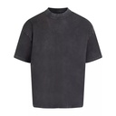 T-shirt Oversize Efekt Sprania Bawełna Organiczna 240 AM019 - Washed Black