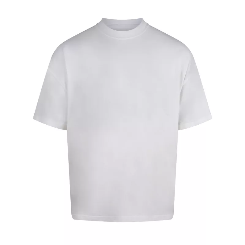 T-shirt Oversize Efekt Sprania Bawełna Organiczna 240 AM019 - Washed White