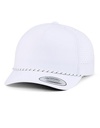 YP Classics 5-Panel Snapback Cap with Perforations and Braided Rope - White