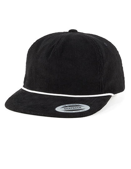 YP CLASSICS Unstructured Corduroy cap with braid rope - Black