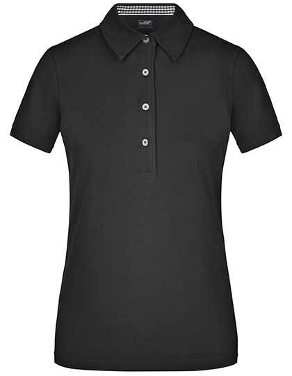 Ladies´ Plain Polo - Black / Black / White