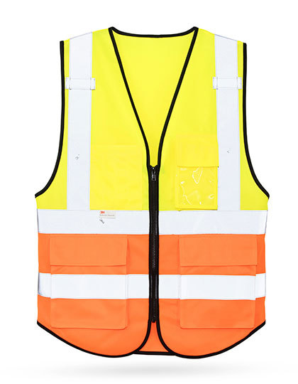 Premium Multifunctional Executive Safety Vest Munich - Signal Yellow / Signal Orange