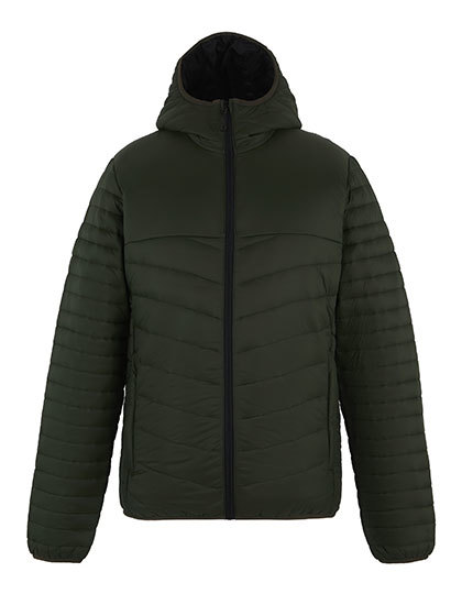 Kurtka Pikowana z Kapturem RG964 - Dark Khaki & Black