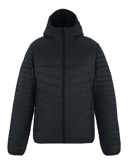 Kurtka Pikowana z Kapturem RG964 - Seal Grey & Black