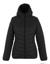 Damska Kurtka Pikowana z Kapturem RG970 - Black & Black