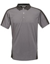 Koszulka Polo Meska Szybkoschnaca Poliestrowa RG1740 - Seal Grey (Solid) & Black