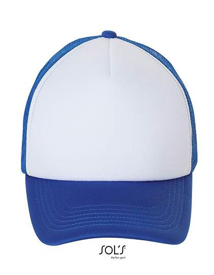 Czapka Trucker Poliestrowa Siateczka L01668 - White / Royal Blue 241