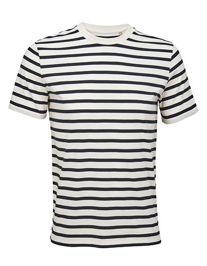 Koszulka Unisex Klasyczna Bawelna w Konwersji L03981 - Off White / Navy