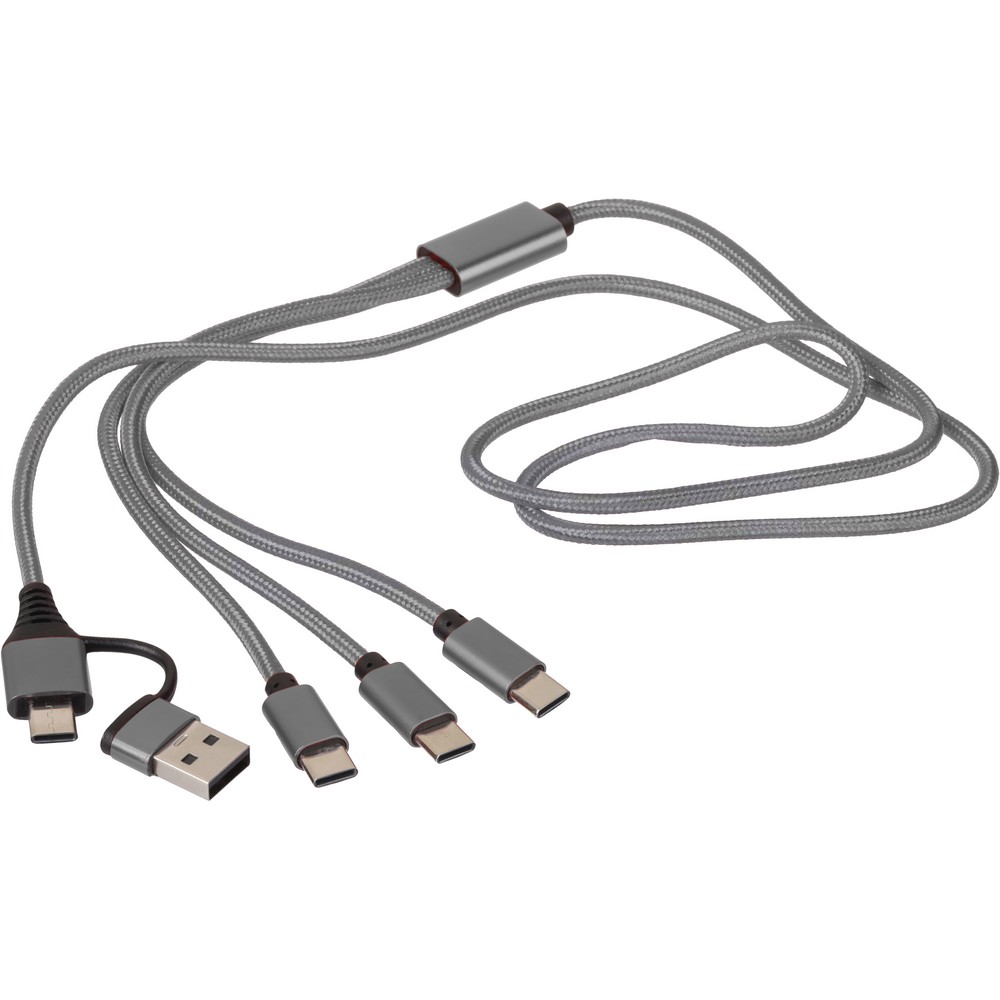 Kabel do ładowania 6 w 1 - srebrny