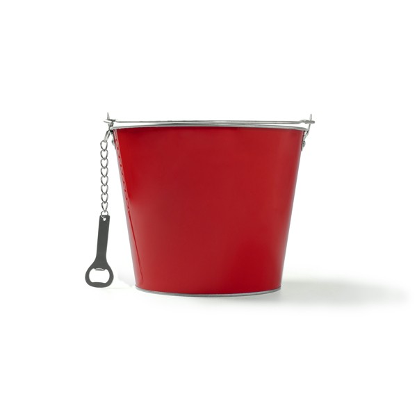 Wiadro z otwieraczem do butelek LAMBIC AB4208 - czerwony
