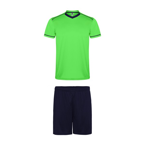 Strój sportowy UNITED CJ0457 - zielony fluorescencyjny/granatowy