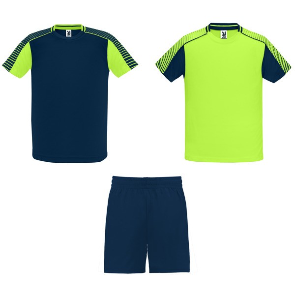 Strój sportowy JUVE CJ0525 - zielony fluorescencyjny/granatowy