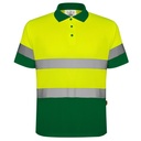 Koszulka polo odblaskowa POLARIS HV9302 - zieleń ogrodowa/żółty fluorescencyjny
