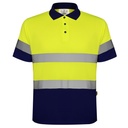 Koszulka polo odblaskowa POLARIS HV9302 - granatowy/żółty fluor
