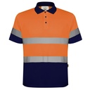 Koszulka polo odblaskowa POLARIS HV9302 - granatowy/pomarańczowy fluorescencyjny