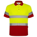 Koszulka polo odblaskowa POLARIS HV9302 - rojo laboral/amarillo flúor