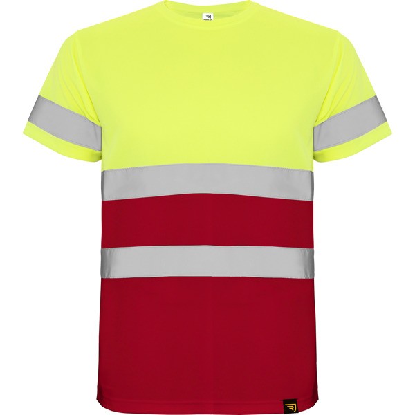 Koszulka z krótkim rękawem odblaskowa DELTA HV9310 - rojo laboral/amarillo flúor