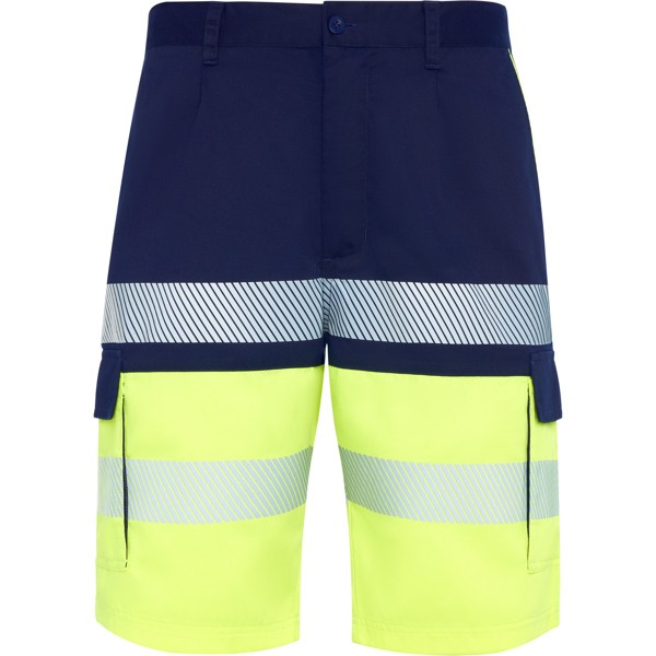 Krótkie spodenki odblaskowe LADA HV9328 - granatowy/żółty fluor
