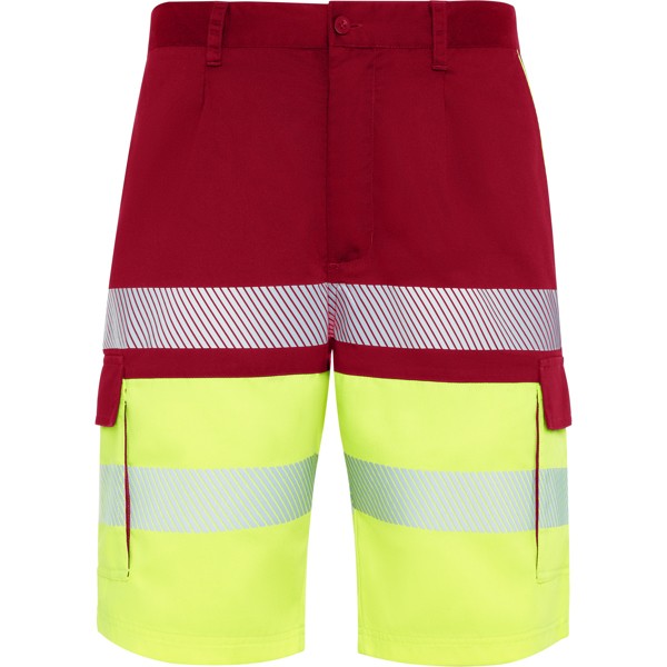 Krótkie spodenki odblaskowe LADA HV9328 - rojo laboral/amarillo flúor