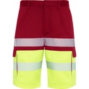 Krótkie spodenki odblaskowe LADA HV9328 - rojo laboral/amarillo flúor