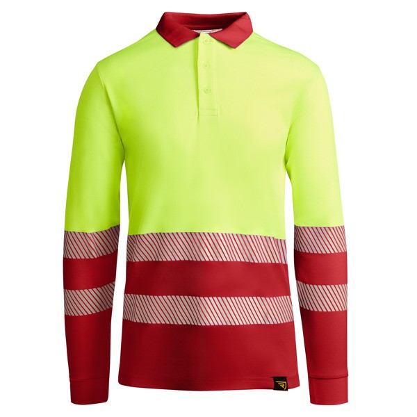 Odzież ATRIO LS HV9319 - rojo laboral/amarillo flúor