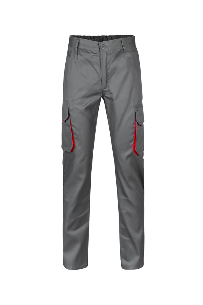 Spodnie dwukolorowe z wieloma kieszeniami 103004 - GREY/RED 08/12