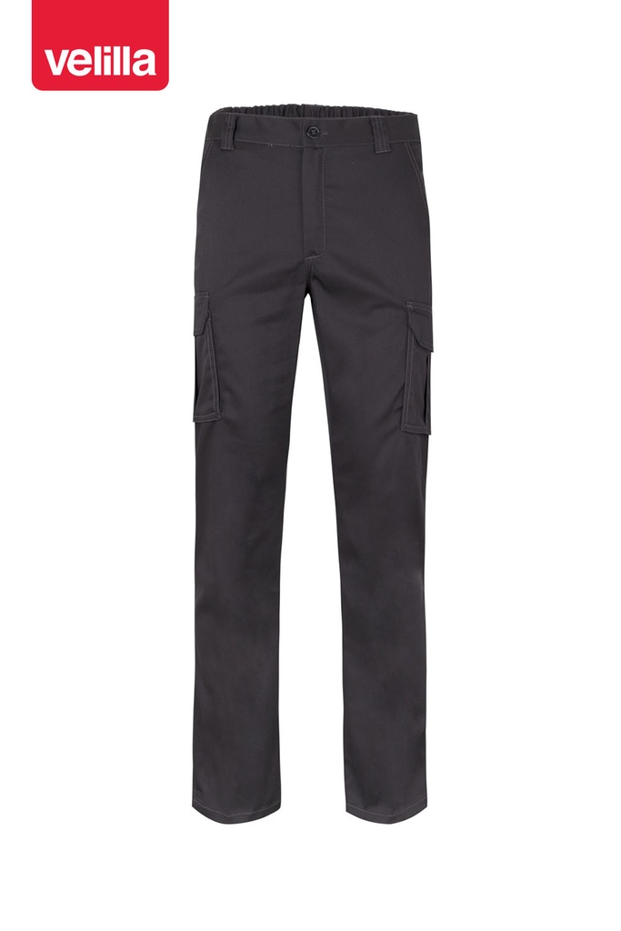 Spodnie stretch z wieloma kieszeniami 103005S - BLACK 00