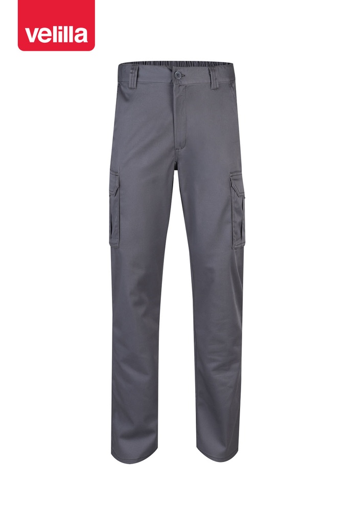 Spodnie stretch z wieloma kieszeniami 103005S - GREY 08