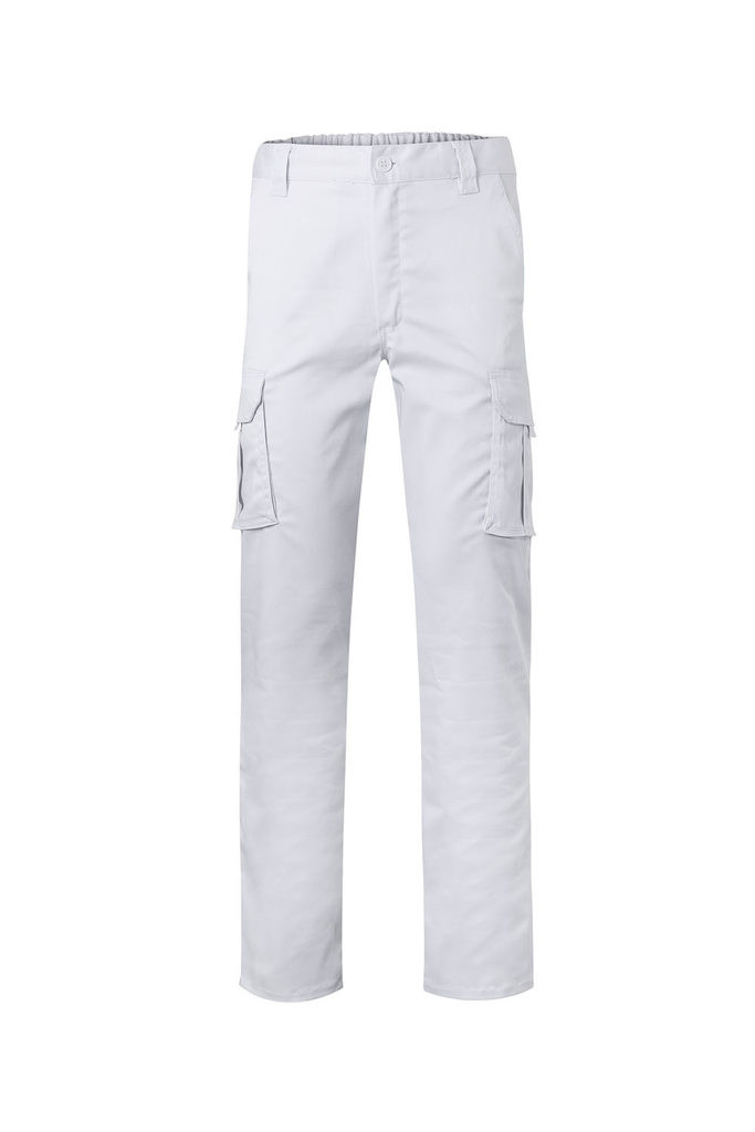 Spodnie stretch z wieloma kieszeniami 103005S - WHITE 07
