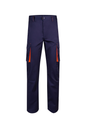 Spodnie dwukolorowe stretch z wieloma kieszeniami 103008S - MARINE BLUE/HI-VIS ORANGE 01/19
