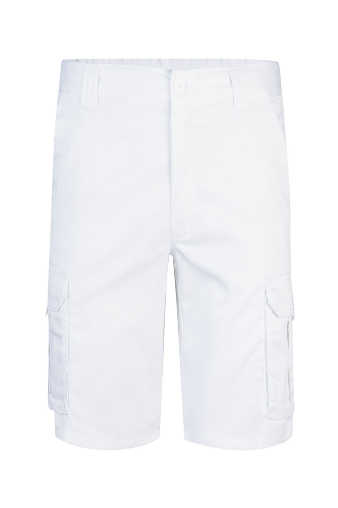 Spodenki stretch z wieloma kieszeniami 103009S - WHITE 07