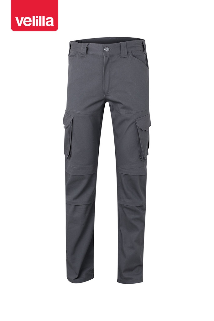 Spodnie stretch z wieloma kieszeniami 103012S - GREY 08