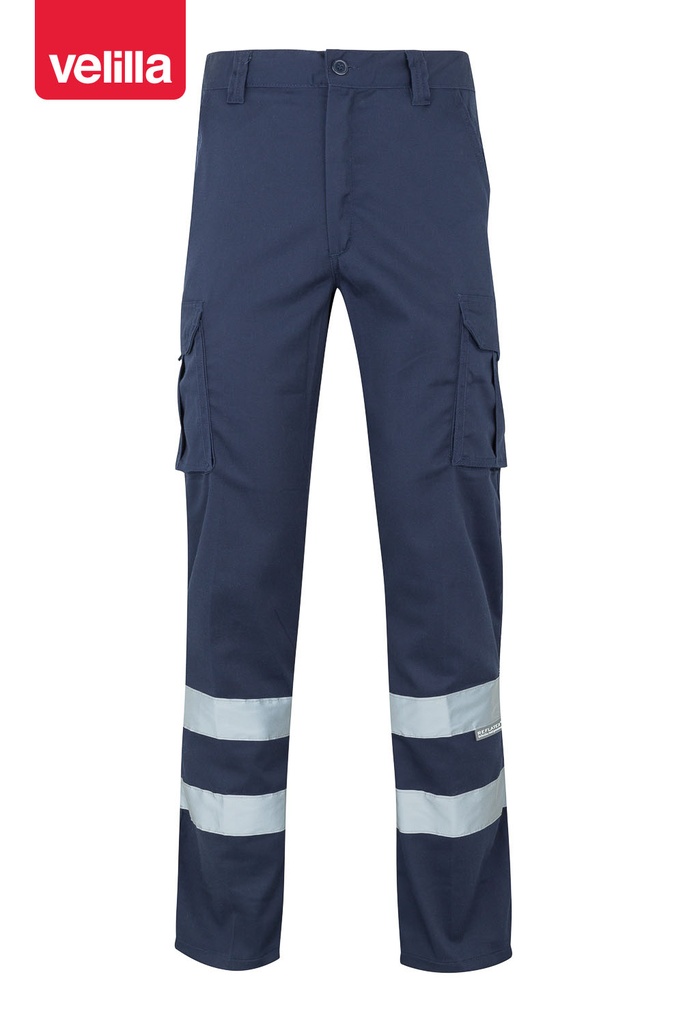 Spodnie stretch z wieloma kieszeniami z odblaskami 103014S - NAVY BLUE 61