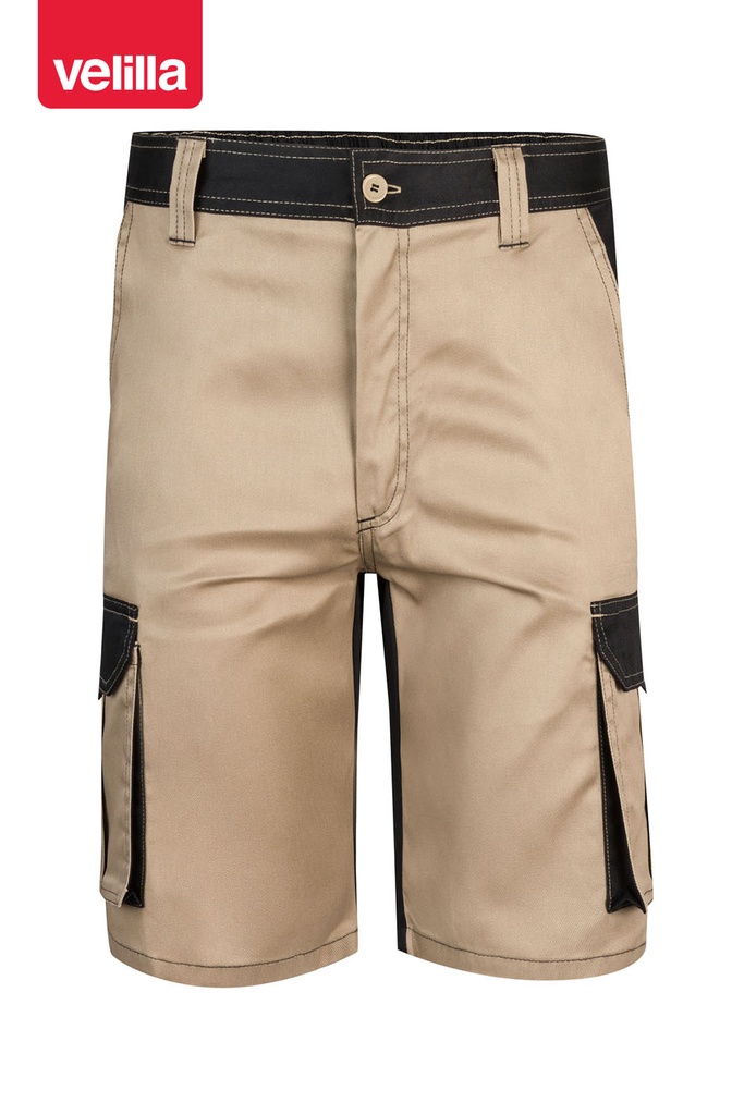 Spodenki dwukolorowe z wieloma kieszeniami 103021B - SAND BEIGE/BLACK 46/00