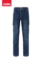 Spodnie stretch z wieloma kieszeniami 103028S - BLUE DENIM 63