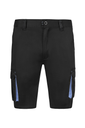 Spodenki dwukolorowe stretch z wieloma kieszeniami 103034S - BLACK/SKY BLUE 00/05