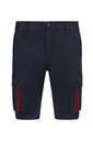 Spodenki dwukolorowe stretch z wieloma kieszeniami 103034S - NAVY BLUE/RED 61/12