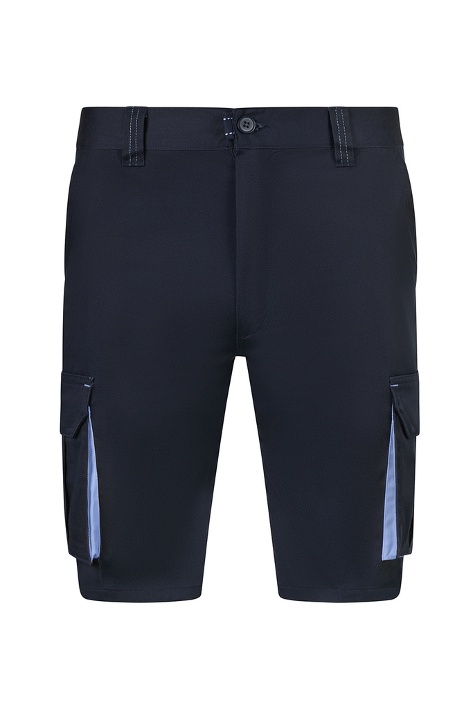 Spodenki dwukolorowe stretch z wieloma kieszeniami 103034S - NAVY BLUE/SKY BLUE 61/05