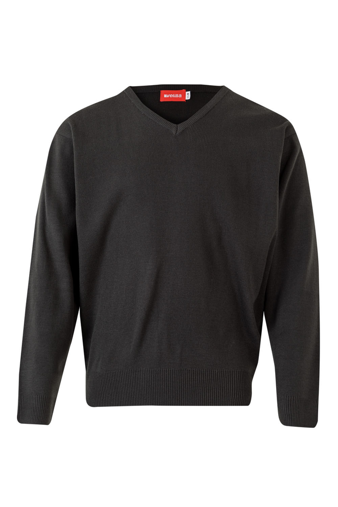 Sweter z dekoltem V 104 - GREY 08