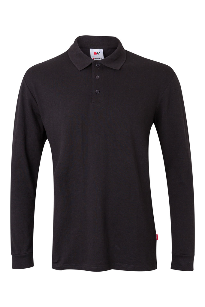 Koszulka polo z długim rękawem 105503 - BLACK 00