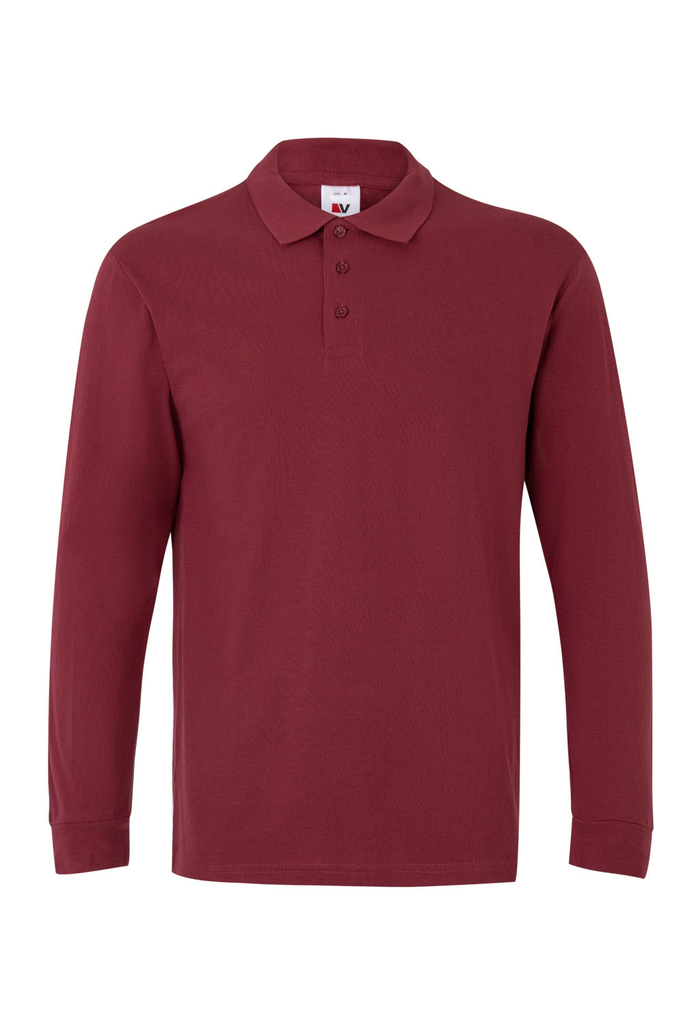 Koszulka polo z długim rękawem 105503 - MAROON 18