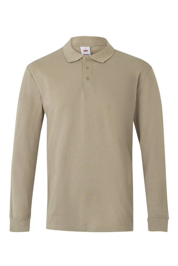 Koszulka polo z długim rękawem 105503 - SAND BEIGE 46