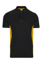 Koszulka polo dwukolorowa z krótkim rękawem 105504 - BLACK/YELLOW 00/17