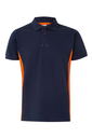 Koszulka polo dwukolorowa z krótkim rękawem 105504 - NAVY BLUE/ORANGE 61/16